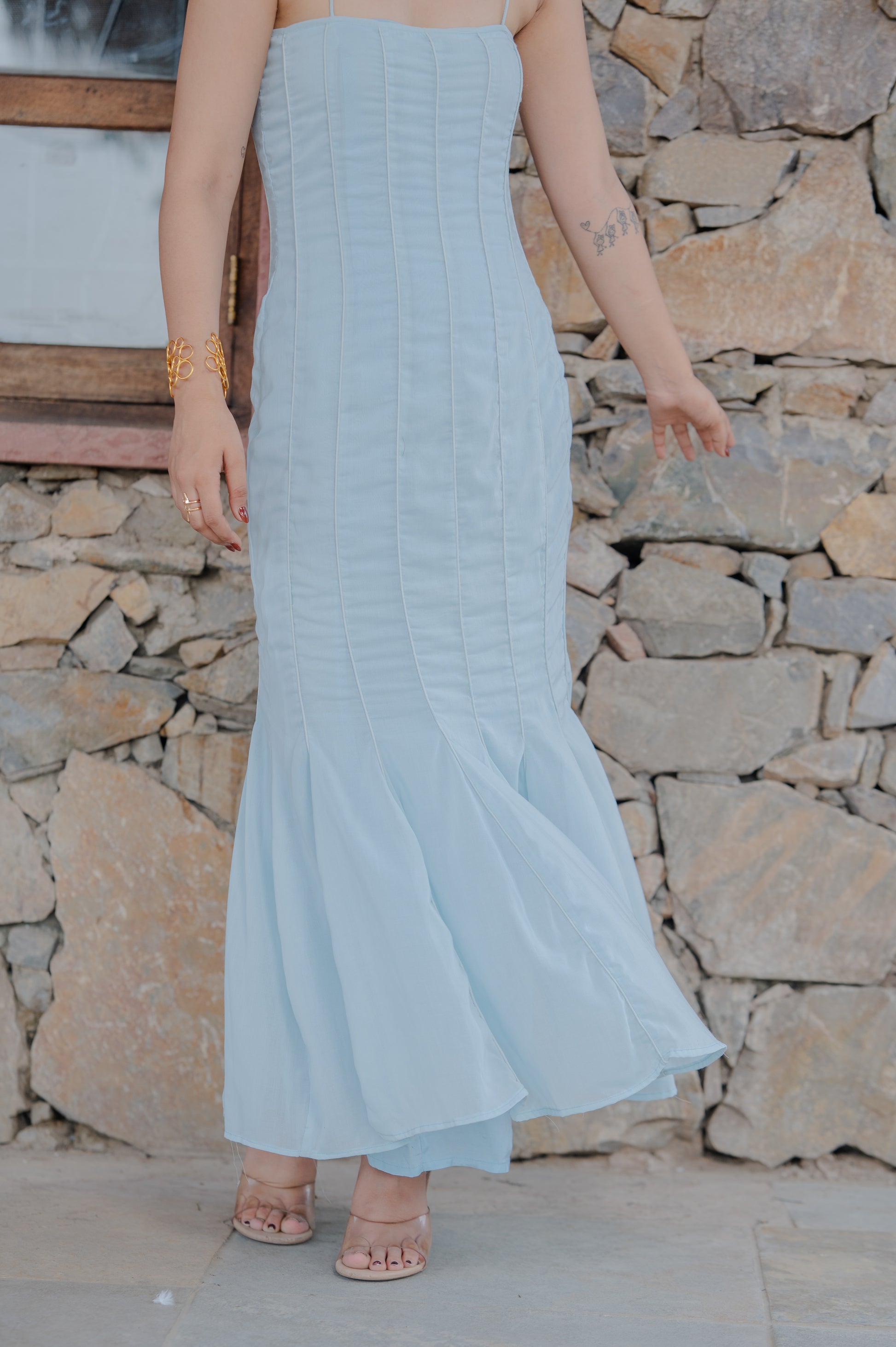 mermaid hem maxi dress