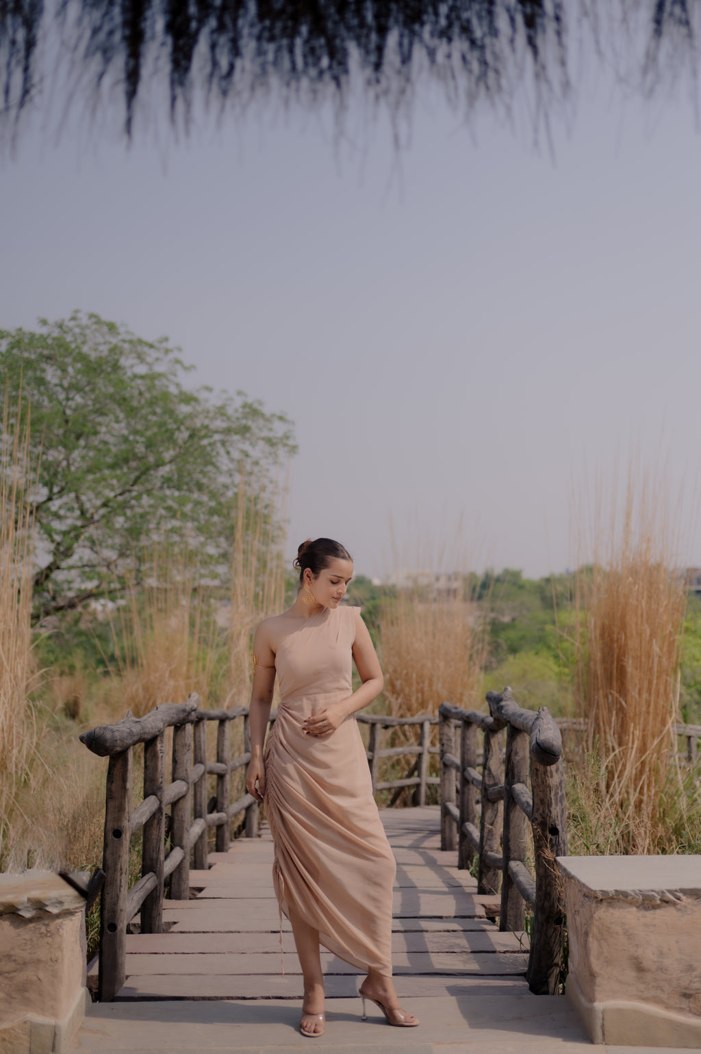 one shoulder assymetric dress