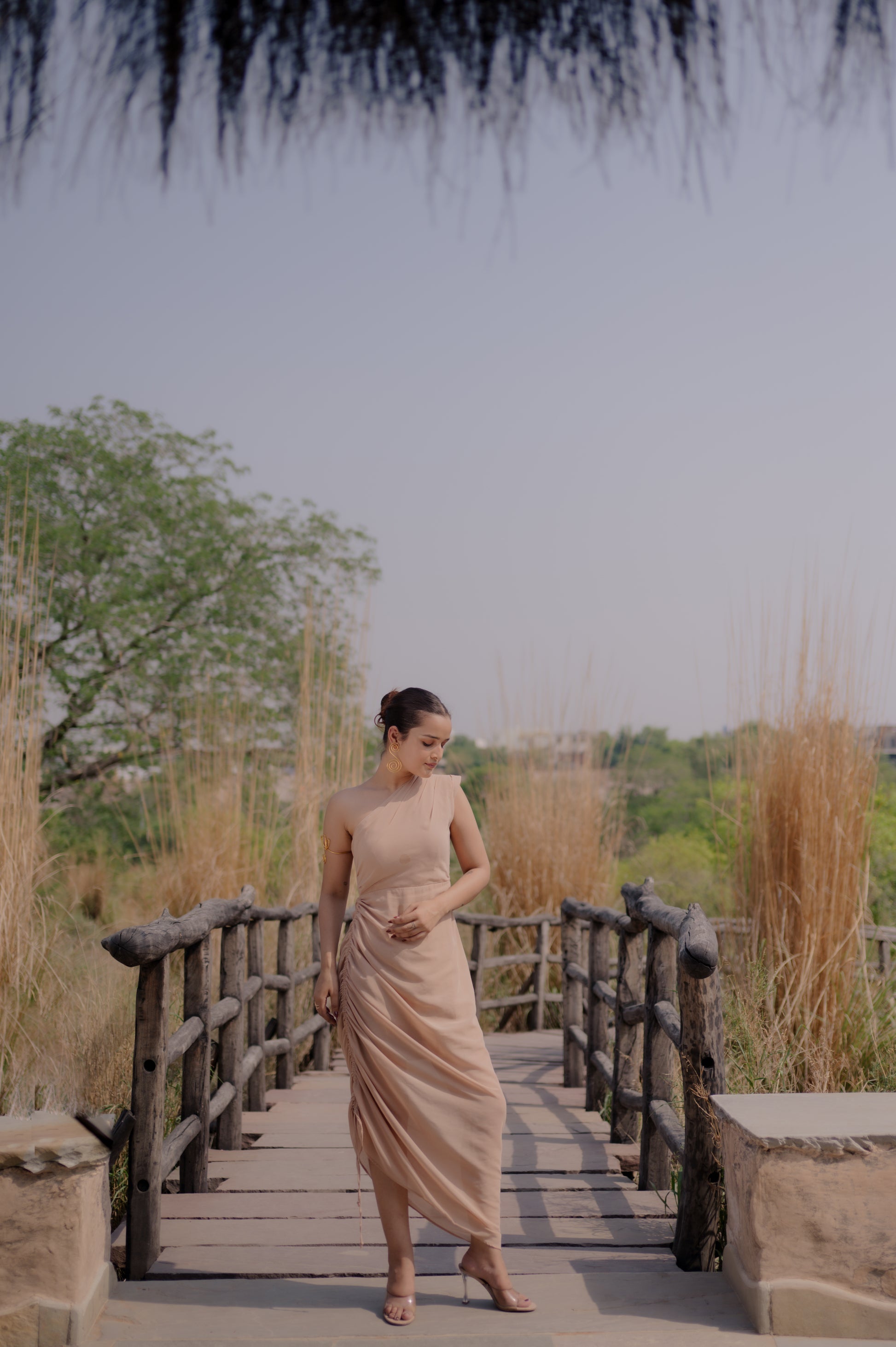 one shoulder assymetric dress