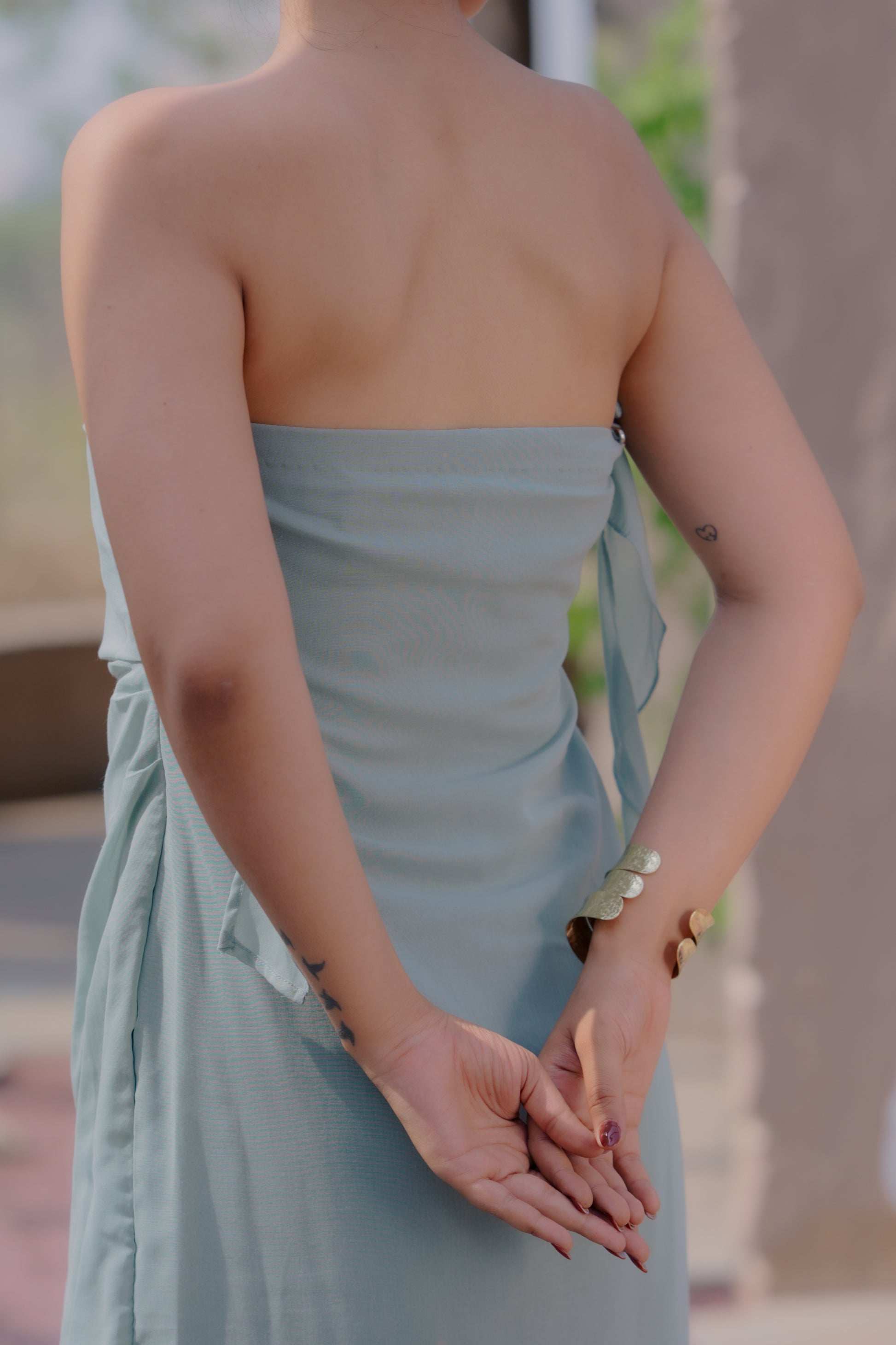 off shoulder frill dress