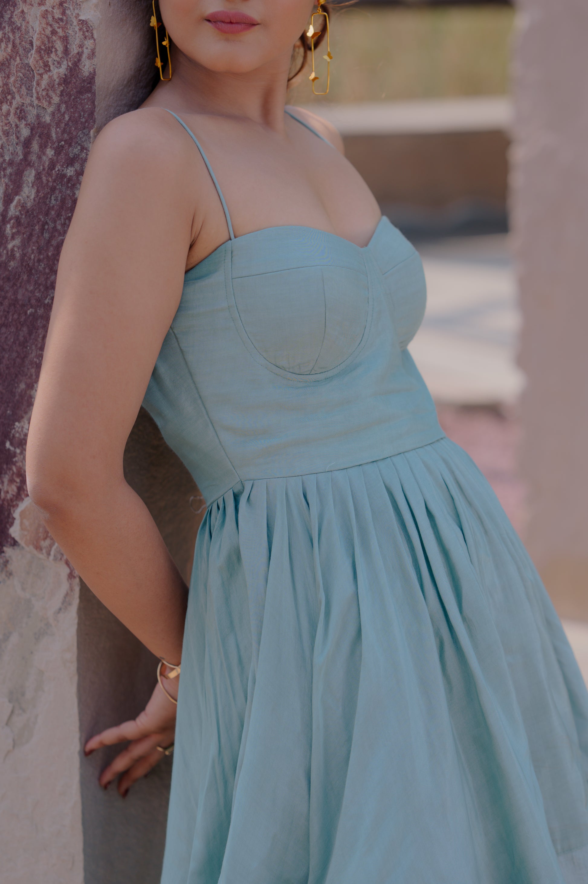 corsets middi flared dress