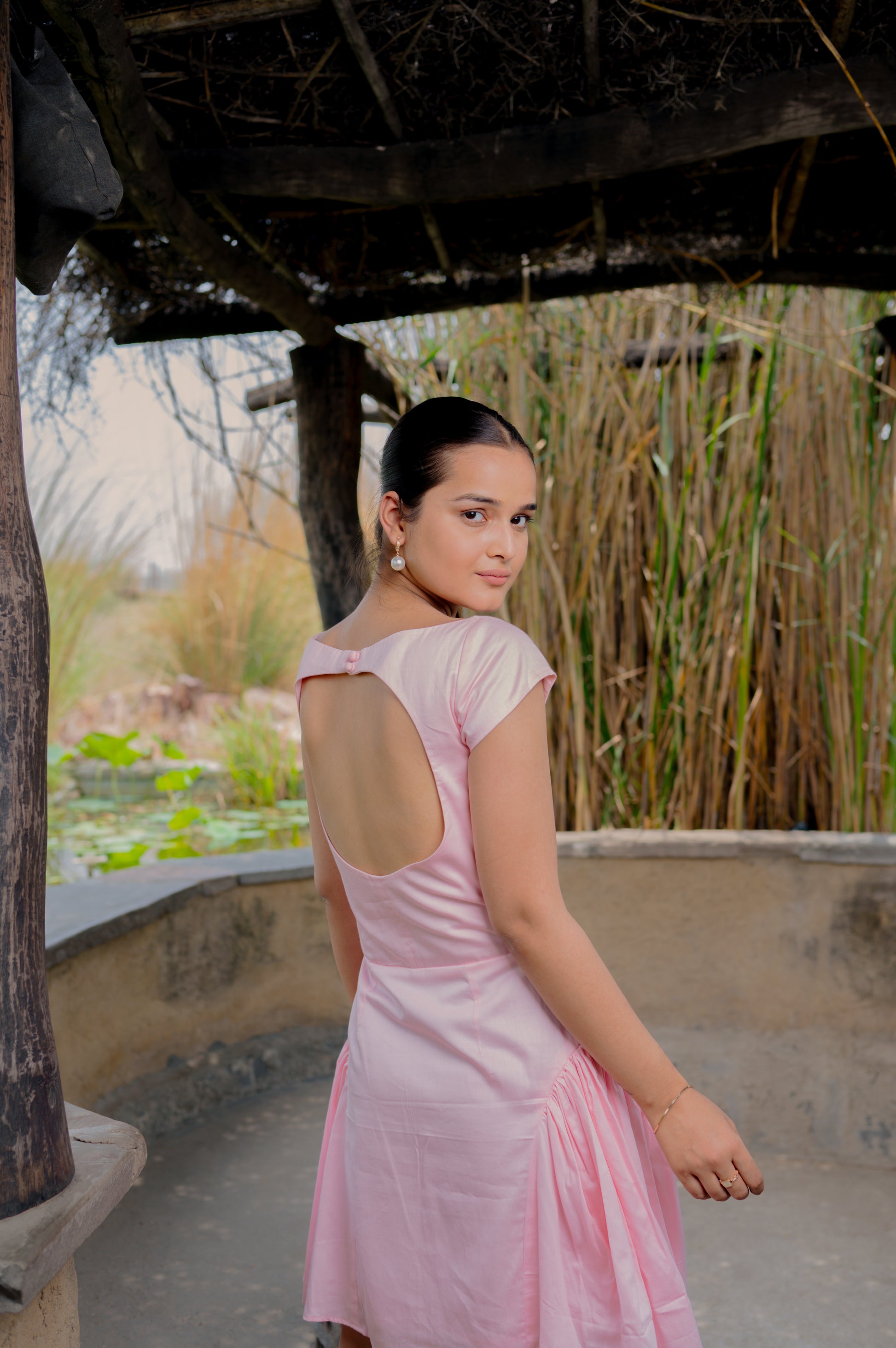 waist fitted middi dress