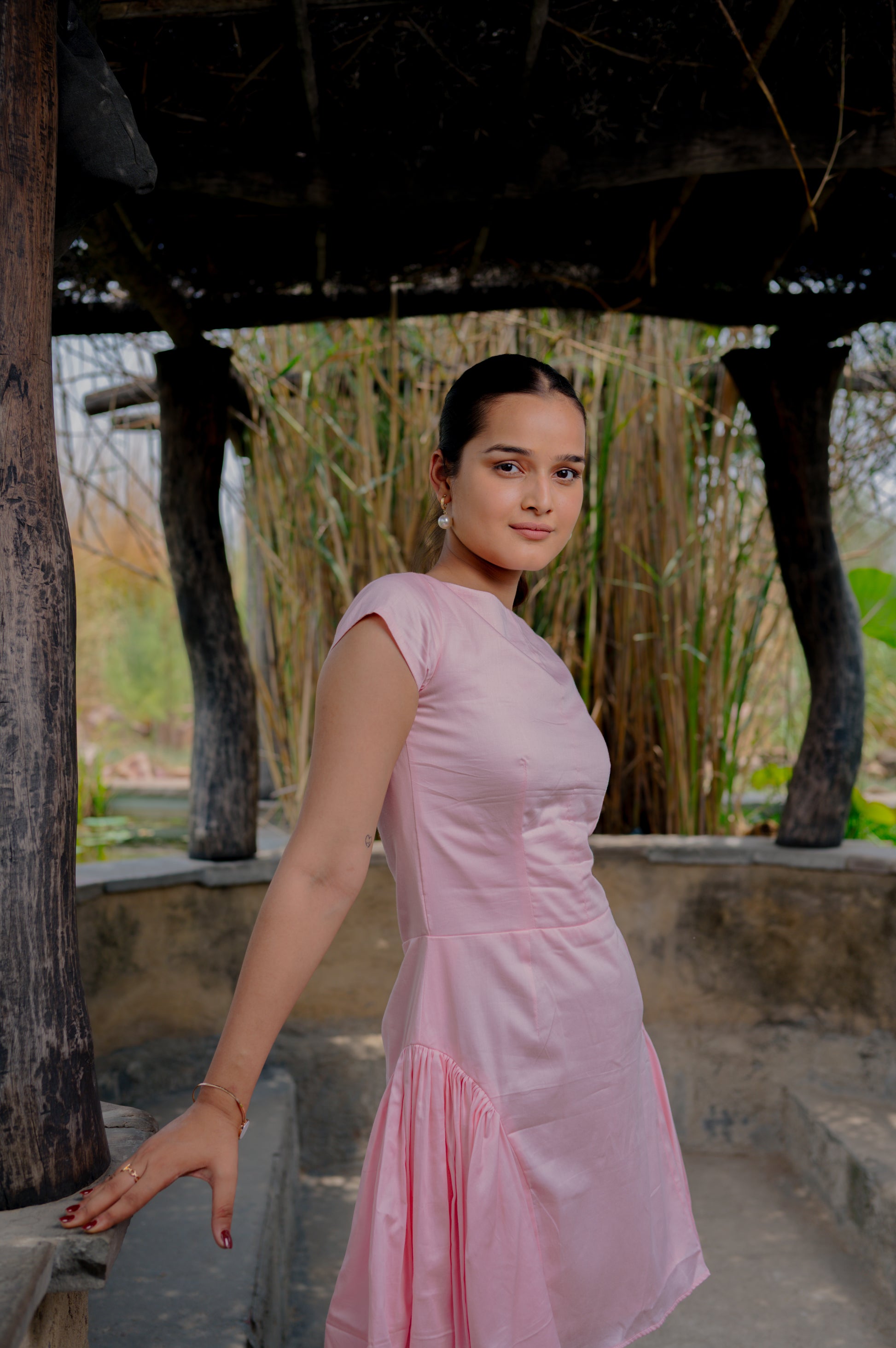 waist fitted middi dress