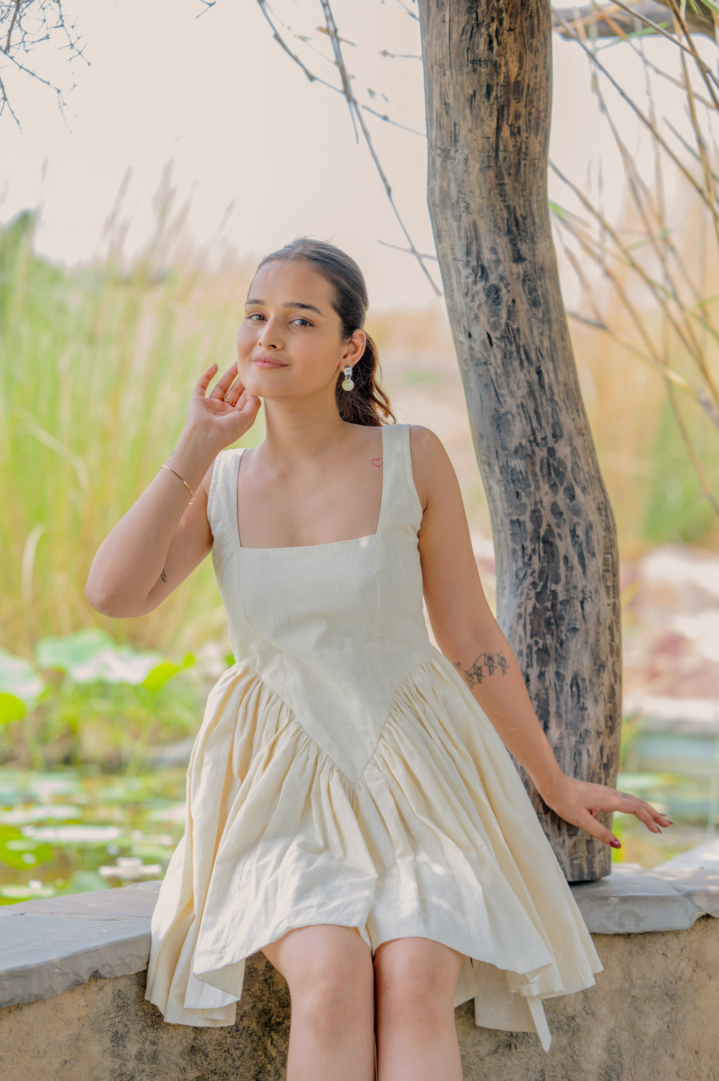 corset waist fitted A-line dress