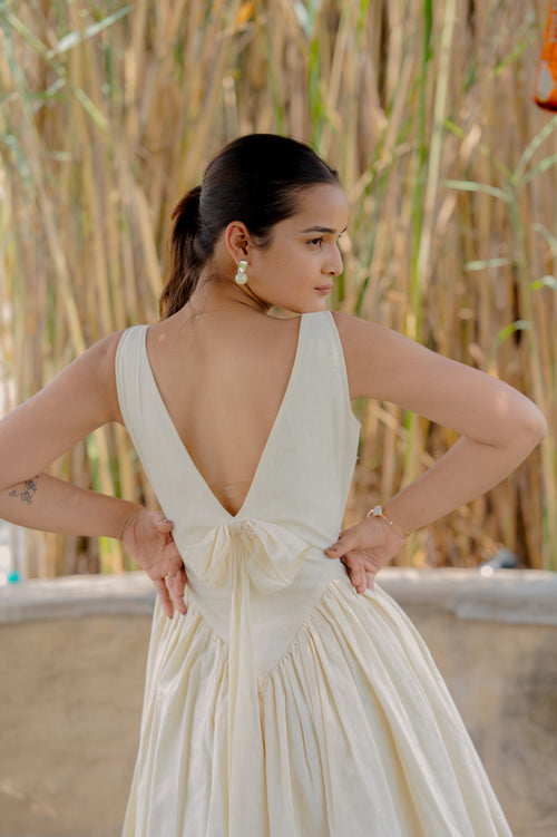 corset waist fitted A-line dress